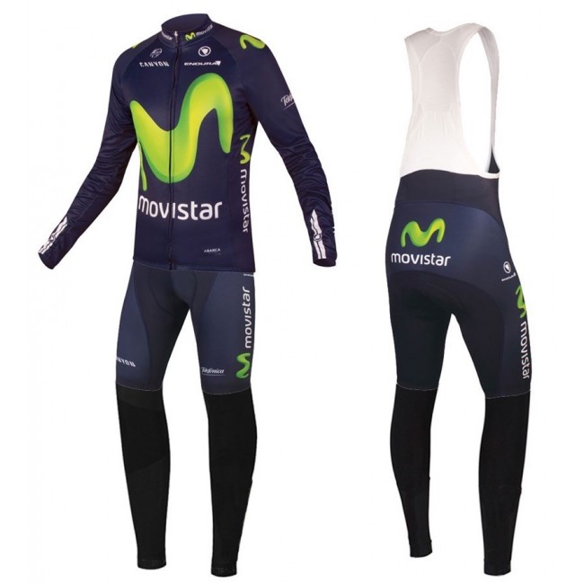 2016 Movistar Team Fahrradbekleidung Satz Radtrikot Langarm+Lang Trägerhose 2016 Movistar Team Fahrradbekleidung Satz Radtrikot Langarm+Lang Trägerhose