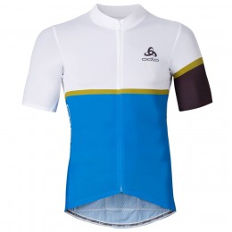 2016 Odlo Kamikaze Weiß blau Fahrradbekleidung Kurzarm Radtrikot
