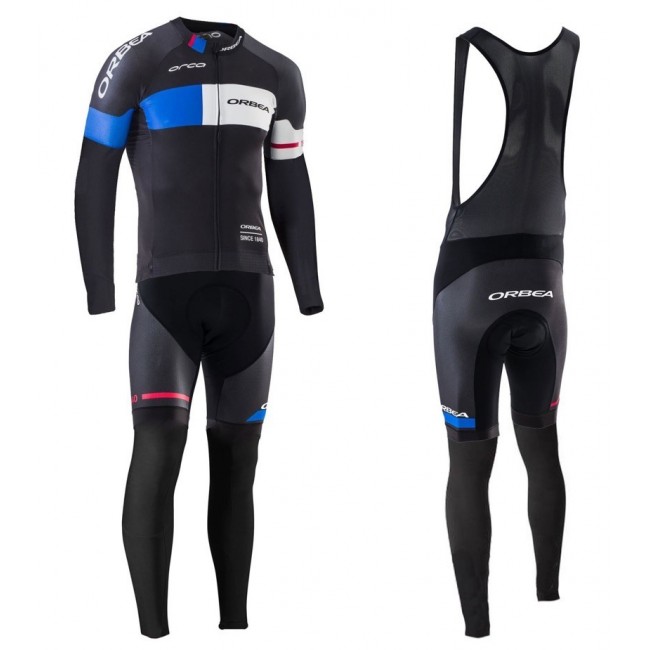 2016 Orbea Team Pro Schwarz-Blau Fahrradbekleidung Satz Radtrikot Langarm+Lang Trägerhose 2016 Orbea Team Pro Schwarz-Blau Fahrradbekleidung Satz Radtrikot Langarm+Lang Trägerhose