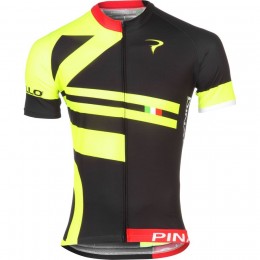 2016 Pinarello Bandiera schwarz-gelb Radtrikot Kurzarm