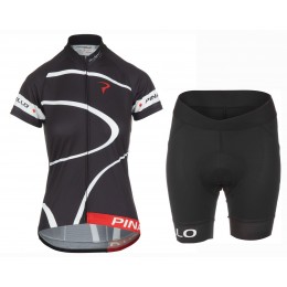 2016 Pinarello MIRA schwarz Damen Fahrradbekleidung Satz Radtrikot Kurzarm+Kurz Radhose