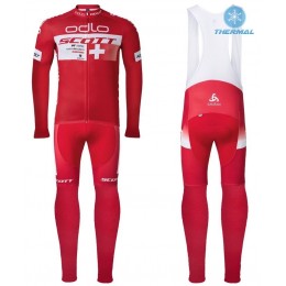 2016 Scott ODLO Team Rot thermisch Fahrradbekleidung Satz Radtrikot Langarm+Lang Trägerhose 2016 Scott ODLO Team Rot thermisch Fahrradbekleidung Satz Radtrikot Langarm+Lang Trägerhose