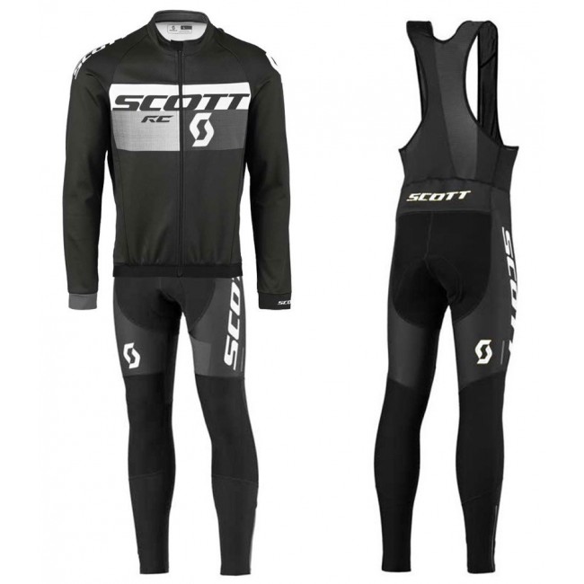 2016 Scott RC Schwarz-Grau Fahrradbekleidung Satz Radtrikot Langarm+Lang Trägerhose 2016 Scott RC Schwarz-Grau Fahrradbekleidung Satz Radtrikot Langarm+Lang Trägerhose