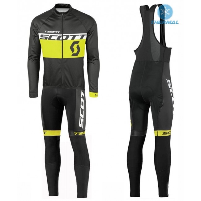 2016 Scott Team Schwarz-Gelb thermisch Fahrradbekleidung Satz Radtrikot Langarm+Lang Trägerhose 2016 Scott Team Schwarz-Gelb thermisch Fahrradbekleidung Satz Radtrikot Langarm+Lang Trägerhose