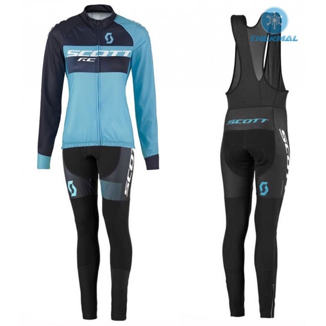 2016 Scott RC Schwarz-Blau Damen thermisch Fahrradbekleidung Satz Radtrikot Langarm+Lang Trägerhose 2016 Scott RC Schwarz-Blau Damen thermisch Fahrradbekleidung Satz Radtrikot Langarm+Lang Trägerhose