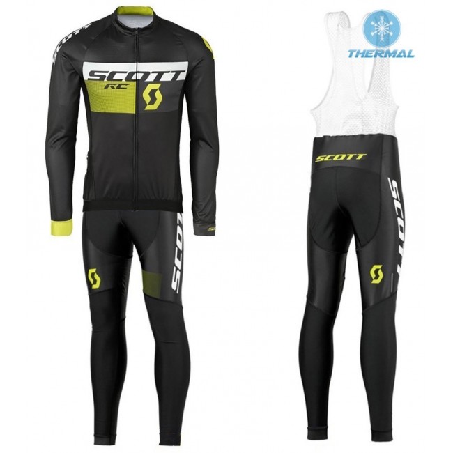 2016 Scott RC Schwarz-Gelb thermisch Fahrradbekleidung Satz Radtrikot Langarm+Lang Trägerhose 2016 Scott RC Schwarz-Gelb thermisch Fahrradbekleidung Satz Radtrikot Langarm+Lang Trägerhose