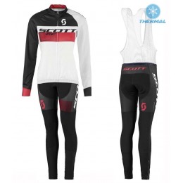 2016 Scott RC Weiß-Schwarz-Rot Damen thermisch Fahrradbekleidung Satz Radtrikot Langarm+Lang Trägerhose 2016 Scott RC Weiß-Schwarz-Rot Damen thermisch Fahrradbekleidung Satz Radtrikot Langarm+Lang Trägerhose