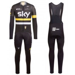 2016 Team Sky IV Schwarz-Gelb Fahrradbekleidung Satz Radtrikot Langarm+Lang Trägerhose 2016 Team Sky IV Schwarz-Gelb Fahrradbekleidung Satz Radtrikot Langarm+Lang Trägerhose
