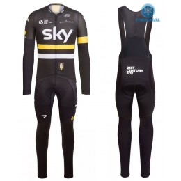 2016 Team Sky IV Schwarz-Gelb thermisch Fahrradbekleidung Satz Radtrikot Langarm+Lang Trägerhose 2016 Team Sky IV Schwarz-Gelb thermisch Fahrradbekleidung Satz Radtrikot Langarm+Lang Trägerhose