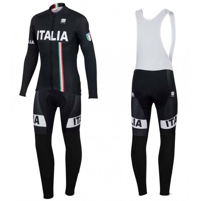 2016 Sportful Italy IT Schwarz Fahrradbekleidung Satz Radtrikot Langarm+Lang Trägerhose 2016 Sportful Italy IT Schwarz Fahrradbekleidung Satz Radtrikot Langarm+Lang Trägerhose
