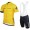 2016 Strava gelb Fahrradbekleidung Satz Fahrradtrikot Kurzarm Trikot und Kurz Trägerhose
