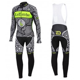 2016 Tinkoff Training Schwarz Fahrradbekleidung Satz Radtrikot Langarm+Lang Trägerhose