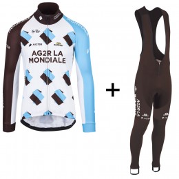 2017 AG2R La Mondiale Weiß Fahrradbekleidung Satz Radtrikot Langarm+Lang Trägerhose 2017 AG2R La Mondiale Weiß Fahrradbekleidung Satz Radtrikot Langarm+Lang Trägerhose