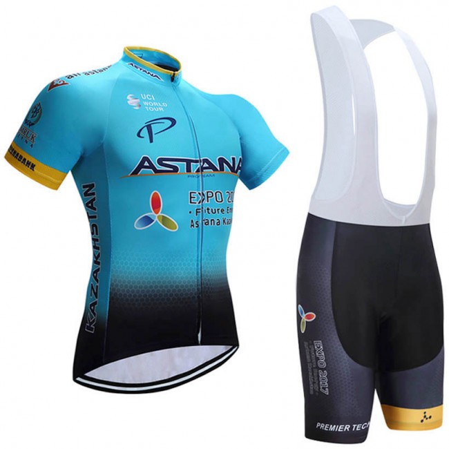 2017 Astana Fahrradbekleidung Satz Radtrikot Kurzarm+Kurz Trägerhose 2017 Astana Fahrradbekleidung Satz Radtrikot Kurzarm+Kurz Trägerhose