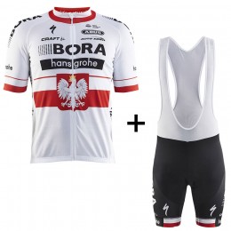 BORA Hansgrohe Pro Team 2017 Championnat Polonais Fahrradbekleidung Satz Radtrikot Kurzarm+Kurz Trägerhose BORA Hansgrohe Pro Team 2017 Championnat Polonais Fahrradbekleidung Satz Radtrikot Kurzarm+Kurz Trägerhose