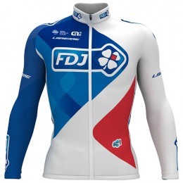 FDJ Pro 2017 Weiß Radtrikot Langarm FDJ Pro 2017 Weiß Radtrikot Langarm