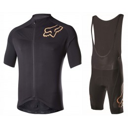 2017 Team FOX Homme Schwarz Gold Fahrradbekleidung Satz Radtrikot Kurzarm+Kurz Trägerhose 2017 Team FOX Homme Schwarz Gold Fahrradbekleidung Satz Radtrikot Kurzarm+Kurz Trägerhose
