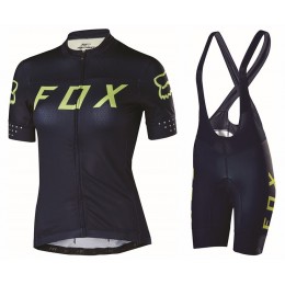 2017 Team FOX Damen Schwarz Gelb Fahrradbekleidung Satz Radtrikot Kurzarm+Kurz Trägerhose 2017 Team FOX Damen Schwarz Gelb Fahrradbekleidung Satz Radtrikot Kurzarm+Kurz Trägerhose