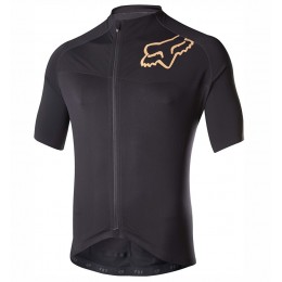 2017 Team FOX Homme Schwarz Gold Radtrikot Kurzarm 2017 Team FOX Homme Schwarz Gold Radtrikot Kurzarm