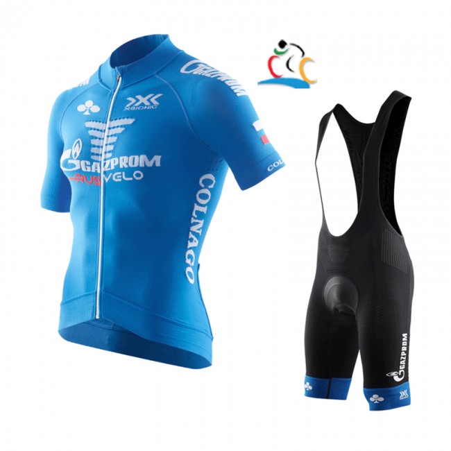 2017 Gazprom-Rusvelo Fahrradbekleidung Satz Radtrikot Kurzarm+Kurz Trägerhose 2017 Gazprom-Rusvelo Fahrradbekleidung Satz Radtrikot Kurzarm+Kurz Trägerhose