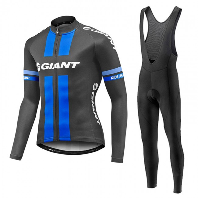 2017 Giant Blau Fahrradbekleidung Satz Radtrikot Langarm+Lang Trägerhose 2017 Giant Blau Fahrradbekleidung Satz Radtrikot Langarm+Lang Trägerhose