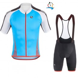 2017 Giordana Sahara Blau Fahrradbekleidung Satz Radtrikot Kurzarm+Kurz Trägerhose