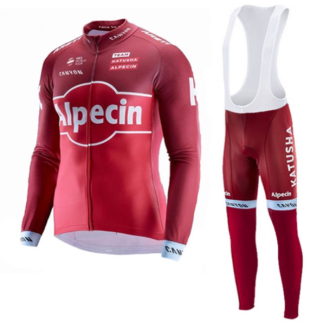 2017 KATUSHA Alpecin Fahrradbekleidung Satz Radtrikot Langarm+Lang Trägerhose 2017 KATUSHA Alpecin Fahrradbekleidung Satz Radtrikot Langarm+Lang Trägerhose