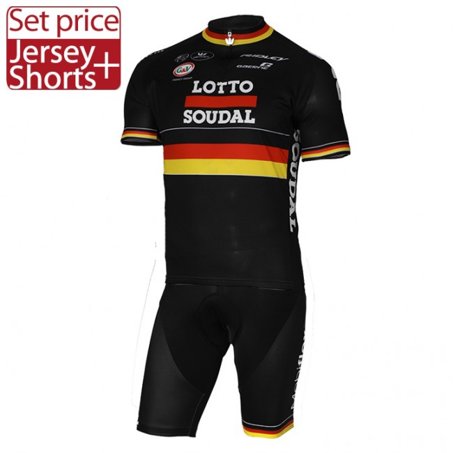2017 LOTTO SOUDAL Germany Schwarz Fahrradbekleidung Satz Radtrikot Kurzarm+Kurz Radhose 2017 LOTTO SOUDAL Germany Schwarz Fahrradbekleidung Satz Radtrikot Kurzarm+Kurz Radhose