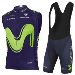 2017 Movistar ärmelloses Trikot+Kurz Trägerhose 2017 Movistar ärmelloses Trikot+Kurz Trägerhose