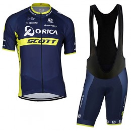 2017 Orica Scott Fahrradbekleidung Satz Radtrikot Kurzarm+Kurz Trägerhose Schwarz 2017 Orica Scott Fahrradbekleidung Satz Radtrikot Kurzarm+Kurz Trägerhose Schwarz