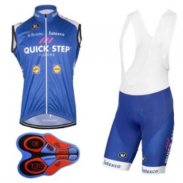 Quick Step Floors 2017 Pro ärmelloses Trikot Blau+Kurz Trägerhose Quick Step Floors 2017 Pro ärmelloses Trikot Blau+Kurz Trägerhose