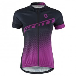 2017 Scott Damen Schwarz violett Radtrikot Kurzarm 2017 Scott Damen Schwarz violett Radtrikot Kurzarm