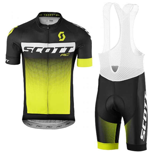 2017 Scott Rc Schwarz Weiß Gelb Fahrradbekleidung Satz Radtrikot Kurzarm+Kurz Trägerhose 2017 Scott Rc Schwarz Weiß Gelb Fahrradbekleidung Satz Radtrikot Kurzarm+Kurz Trägerhose