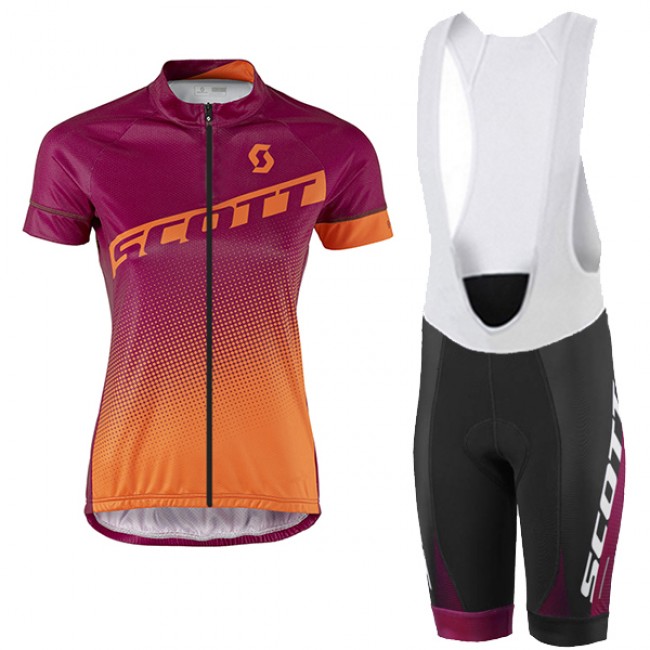 2017 Scott Damen orange violett Fahrradbekleidung Satz Radtrikot Kurzarm+Kurz Trägerhose 2017 Scott Damen orange violett Fahrradbekleidung Satz Radtrikot Kurzarm+Kurz Trägerhose