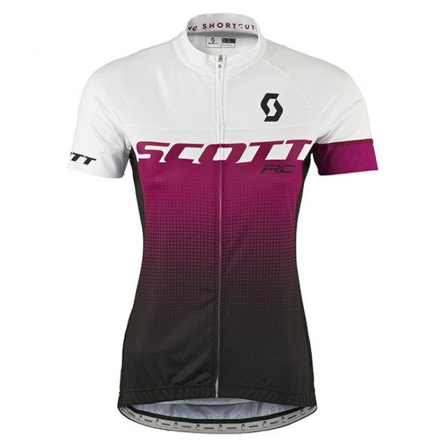 2017 Scott Damen Weiß violett Radtrikot Kurzarm 2017 Scott Damen Weiß violett Radtrikot Kurzarm