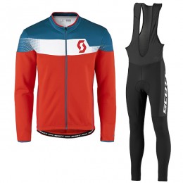 2017 Scott Rc Blau Rot Fahrradbekleidung Satz Radtrikot Langarm+Lang Trägerhose 2017 Scott Rc Blau Rot Fahrradbekleidung Satz Radtrikot Langarm+Lang Trägerhose