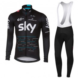 Sky Pro Schwarz 2017 Fahrradbekleidung Satz Radtrikot Langarm+Lang Trägerhose Sky Pro Schwarz 2017 Fahrradbekleidung Satz Radtrikot Langarm+Lang Trägerhose