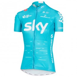 Sky Pro Damen 2017 Blau Radtrikot Kurzarm Sky Pro Damen 2017 Blau Radtrikot Kurzarm