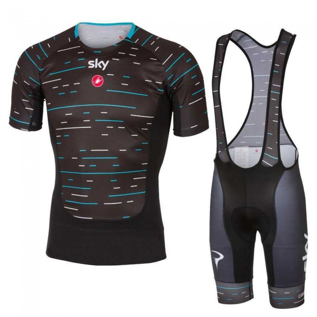 Sky Pro 2017 Prosecco Fahrradbekleidung Satz Radtrikot Kurzarm+Kurz Trägerhose Schwarz Sky Pro 2017 Prosecco Fahrradbekleidung Satz Radtrikot Kurzarm+Kurz Trägerhose Schwarz