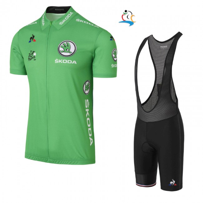 2017 Tour de France Grün Fahrradbekleidung Satz Radtrikot Kurzarm+Kurz Trägerhose Schwarz 2017 Tour de France Grün Fahrradbekleidung Satz Radtrikot Kurzarm+Kurz Trägerhose Schwarz