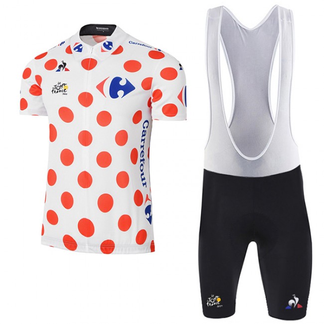 2017 Tour de France Polka Dot Fahrradbekleidung Satz Radtrikot Kurzarm+Kurz Trägerhose 2017 Tour de France Polka Dot Fahrradbekleidung Satz Radtrikot Kurzarm+Kurz Trägerhose