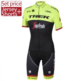 Trek Segafredo Pro 2017 Gelb Fahrradbekleidung Satz Radtrikot Kurzarm+Kurz Radhose Trek Segafredo Pro 2017 Gelb Fahrradbekleidung Satz Radtrikot Kurzarm+Kurz Radhose
