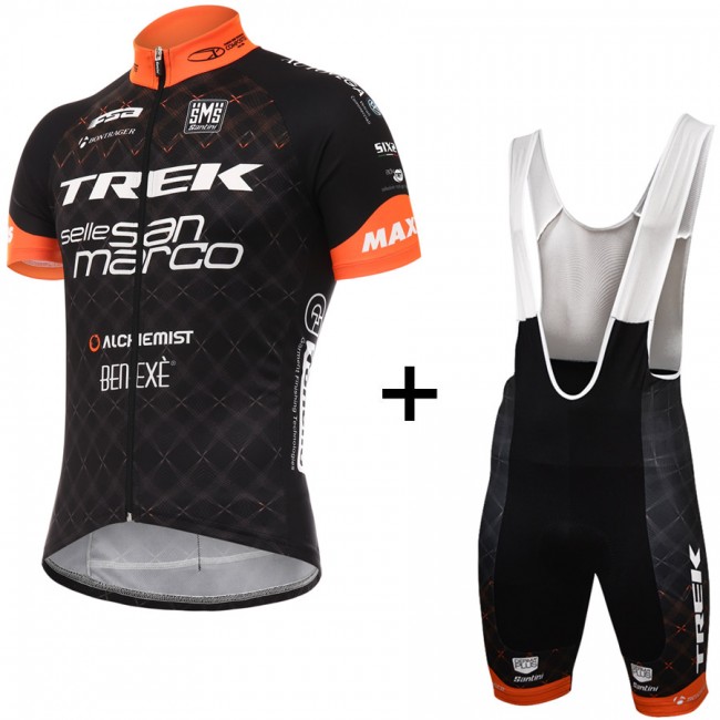 Trek Selle San Marco 2017 Schwarz Fahrradbekleidung Satz Radtrikot Kurzarm+Kurz Trägerhose Trek Selle San Marco 2017 Schwarz Fahrradbekleidung Satz Radtrikot Kurzarm+Kurz Trägerhose